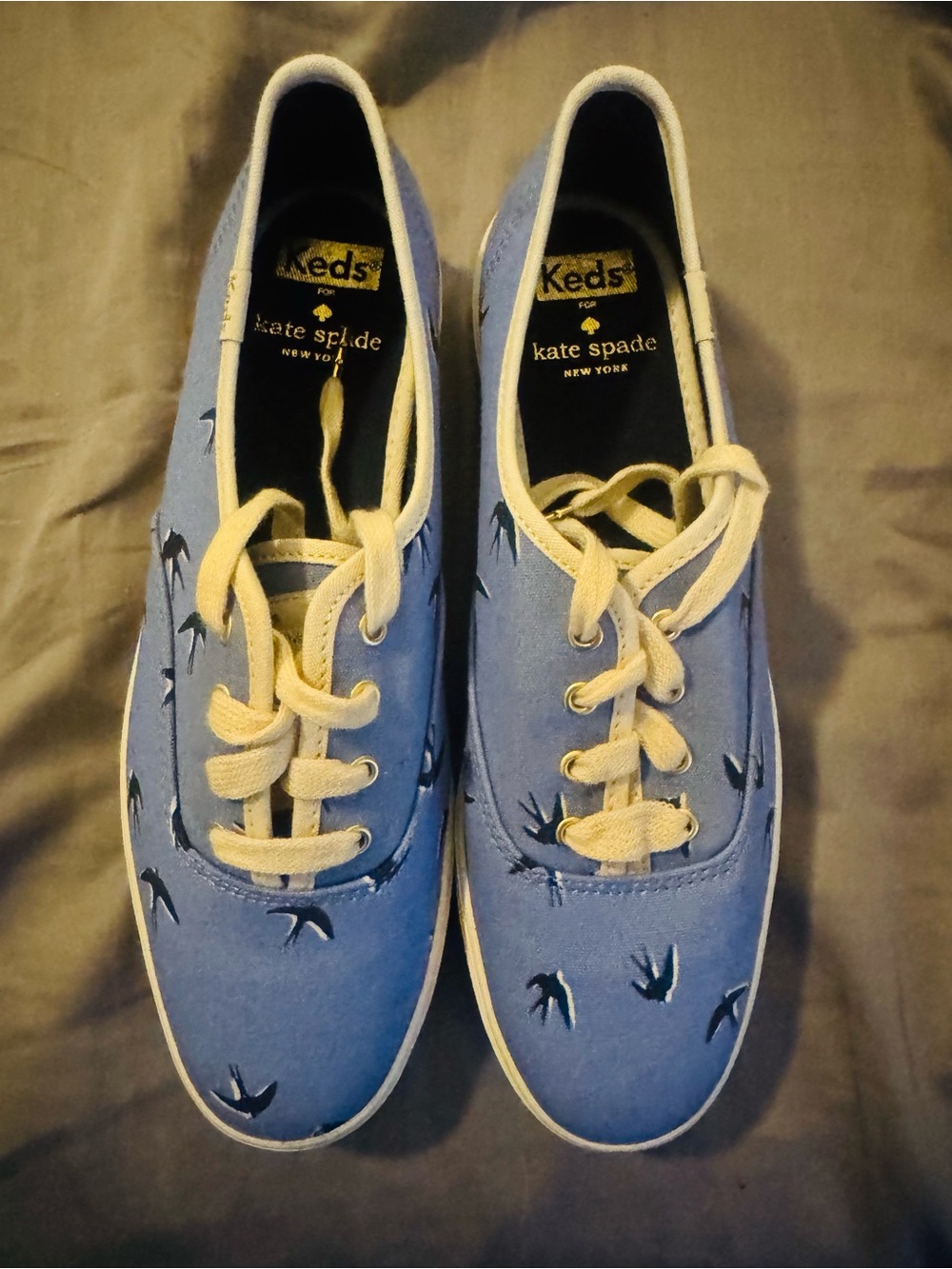 Keds Light Blue Canvas Sneakers with Cream Trim